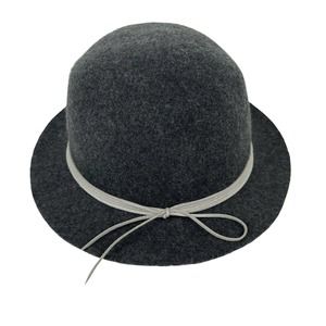Hat Attack Grey Wool Hat with Bow One Size